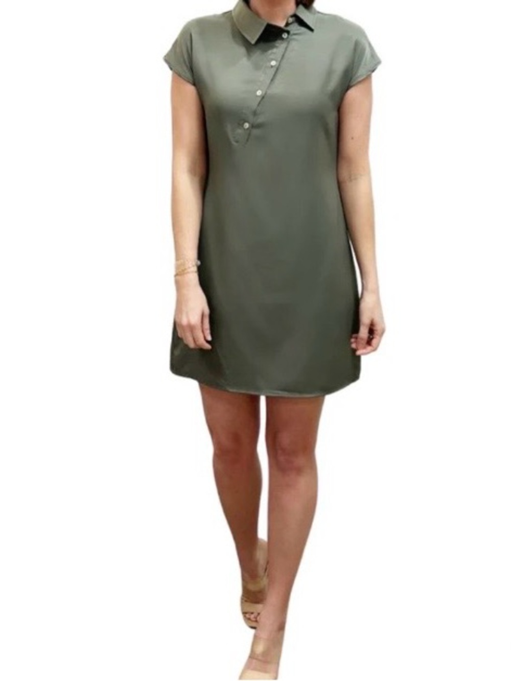NWT- Light Olive Shirt Dress